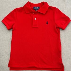 Polo by Ralph Lauren Boys Red Polo With Navy Blue logo